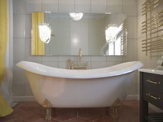 Ванна из искусственного камня AquaStone Лиона 190x86см золотые ножки