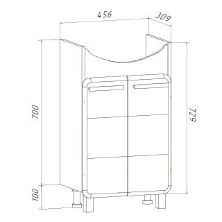 Тумба Runo Эрика 50 под умывальник Элеганс 50 (00-00004154)