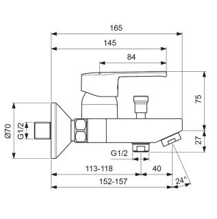 Смеситель Vidima Uno BA238AA ванны и душа