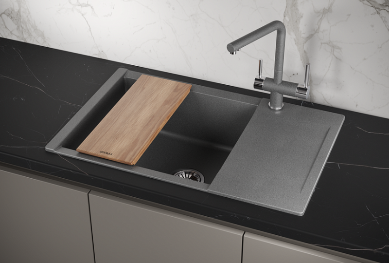 Мойка кухонная Granula 7807, ГРАФИТ