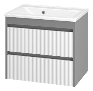 Подвесная тумба под раковину Brevita Balaton BAL-06065-01-012Я 65см белый/серый