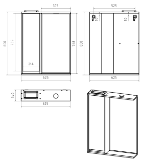 Зеркальный шкаф с подсветкой Brevita Balaton BAL-04065-01-Л левый 65см белый