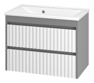 Подвесная тумба под раковину Brevita Balaton BAL-06075-01-012Я 75см белый/серый