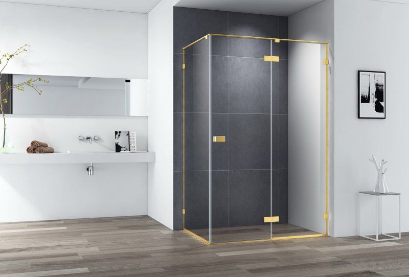 Душевой уголок Cezares Bellagio 140x90см брашированное золото BELLAGIO-AH-1-140/90-C-BORO