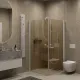 Душевой уголок на монопетле by Deonria U-80-79-6-BR-T 80x79см белый/бронза
