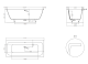 Ванна из искусственного камня Salini Orlanda Axis S-Sense 103211MRH 190x80см RAL снаружи