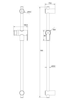 Душевая штанга IDDIS Ray RAY70B0i17 чёрный матовый