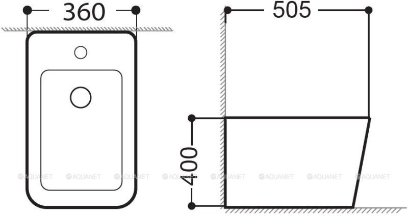 Биде напольное Aquanet 243551 белый