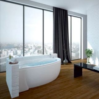 Акриловая ванна Aquatek Бетта BET170-0000083 170х97 см левая с фронтальным экраном вклеенный цельносварной металлический каркас