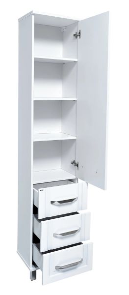 Напольный шкаф - пенал Misty Терра 40см с тремя ящиками правый белый