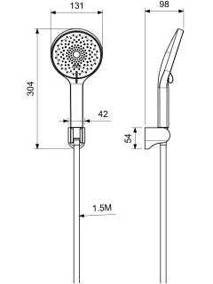 Ручной душ Aquatek Лугано AQ2035BGM оружейная сталь