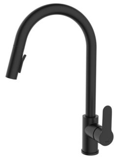 Смеситель для кухни IDDIS Cuba CUBBLP0i05 с выдвижным изливом чёрный матовый