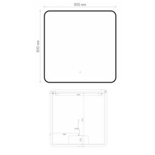 Зеркало Orange Black BL-80ZE 80 см с LED подсветкой