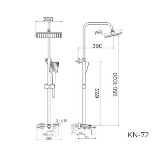 Душевая система Knotlor KN-72, хром