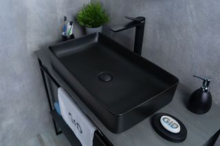 Раковина Gid Bm9396 53344 накладная черная матовая 60x34x11