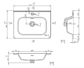 Раковина накладная Brevita Onda 60 B-OND060-01 белый