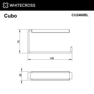 Держатель туалетной бумаги WHITECROSS Cubo CU2460GM оружейная сталь