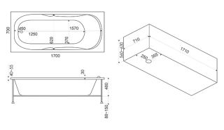 Акриловая ванна Bas Нептун Standart 170x70