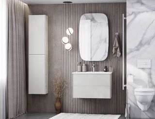 Тумба под раковину Акватон Сохо 75см слэйт/галька серая 1A258101AJ9A0