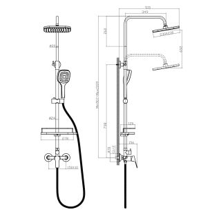 Душевая стойка Rossinka RS29-45 для ванны и душа