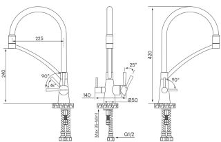 Смеситель для кухни Paulmark Siegen Si213111-GM воронёная сталь