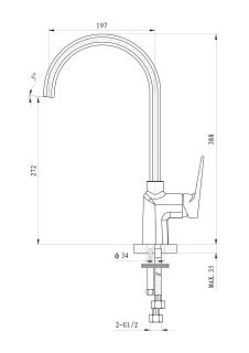 Смеситель для кухни Wonzon & Woghand Athens WW-082101-CR хром