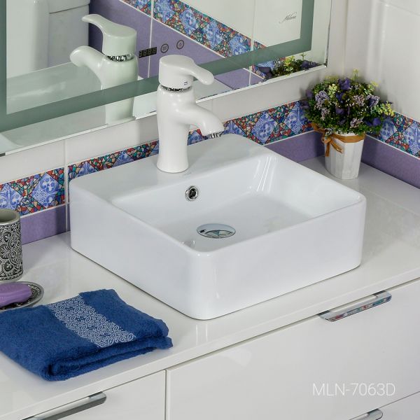 Накладная раковина Melana 7063D-805 38см белый