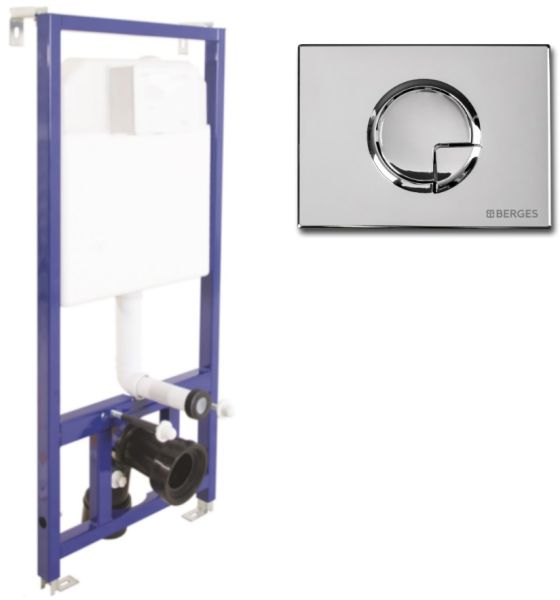 Инсталляция для унитаза Berges Novum R3 с кнопкой хром глянец 040223