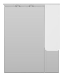 Зеркальный шкаф с подсветкой Misty Чегет 85см правый белый