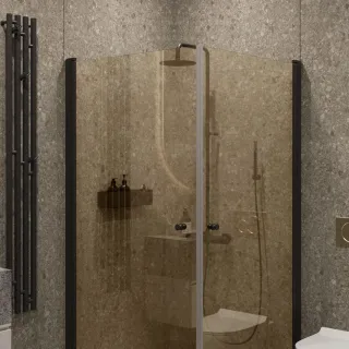 Душевой уголок на монопетле by Deonria U-80-79-6-BR-B3 80x79см чёрный/бронза