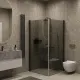 Душевой уголок на монопетле by Deonria U-90-89-6-G-B 90x89см чёрный/графит
