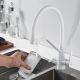 Смеситель для кухни Shevanik S968C с подключением фильтра белый