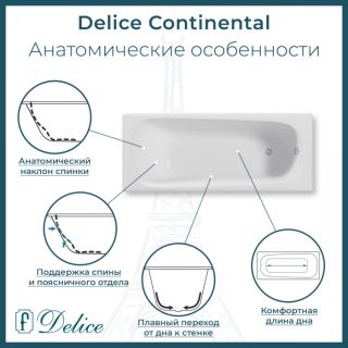 Ванна чугунная Delice Continental DLR230612 150x70