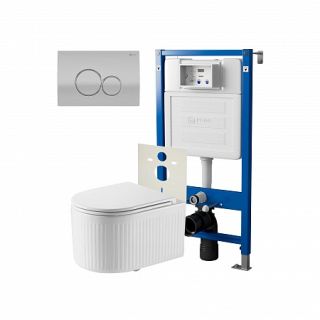 Комплект унитаза с инсталляцией Point Элемент PN48280SC с сиденьем Микролифт