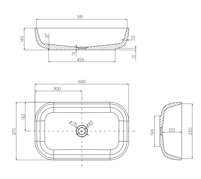Раковина накладная Акватон Лола 60см белый 1A73313KLK010
