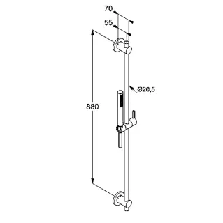 Душевой гарнитур Kludi Nova Fonte 20840N2-15 сталь оружейная брашированная