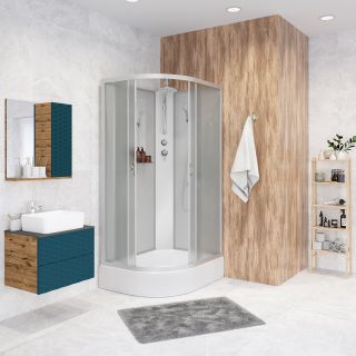 Душевая кабина Niagara NG-33084-14RBKT 100x80см серебро/матовое