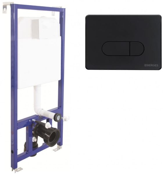 Инсталляция для унитаза Berges Novum D5 с кнопкой soft touch чёрный 040235