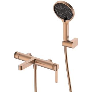 Смеситель для ванны с душем DQ Bonn короткий излив браш.роз.золото (DA1703233)