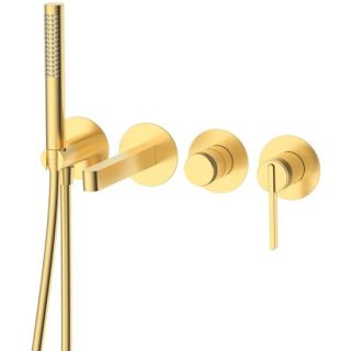 Смеситель для ванны настенный 4 отверстия DQ Bonn мат.золото (DA1704807)