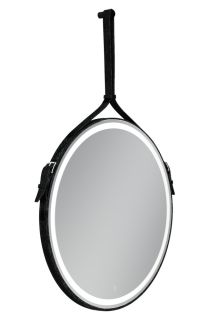 Зеркало с подсветкой Sancos Dames DA650 65см на кожаном ремне чёрный