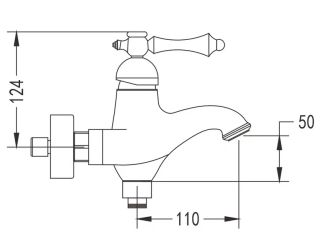 Смеситель для ванны Rose R0102 хром