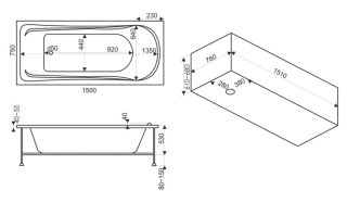 Панель фронтальная для ванны Bas Бриз 150