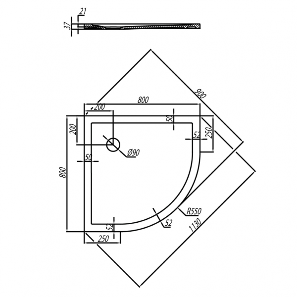 Поддон Акватон Калифорния 80x80см белый 1A713936CA010