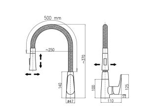 Смеситель для кухни Rav Slezak Amur AM719.5/11C черный хром