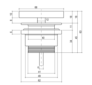 Донный клапан для раковины Salini S-Stone 16731RM D 602 RAL