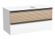 Подвесная тумба под раковину Sancos Delta DL100LW левая 100см дуб светлый/белый