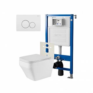 Комплект унитаза с инсталляцией Point Элемент PN48218WC с сиденьем Микролифт