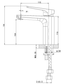 Смеситель для раковины Wonzon & Woghand Athens WW-081103-CR хром