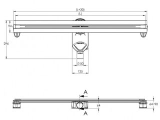 Душевой лоток Berges Super Line 090081 65см хром матовый